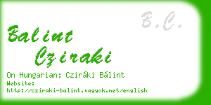 balint cziraki business card