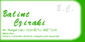 balint cziraki business card